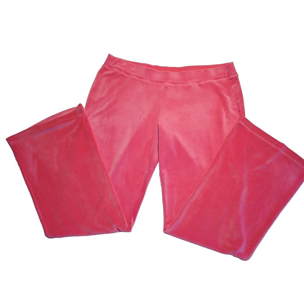 Juicy Couture Women's Spellout Bling Size L Velour Track Pants Hot Pink NWT